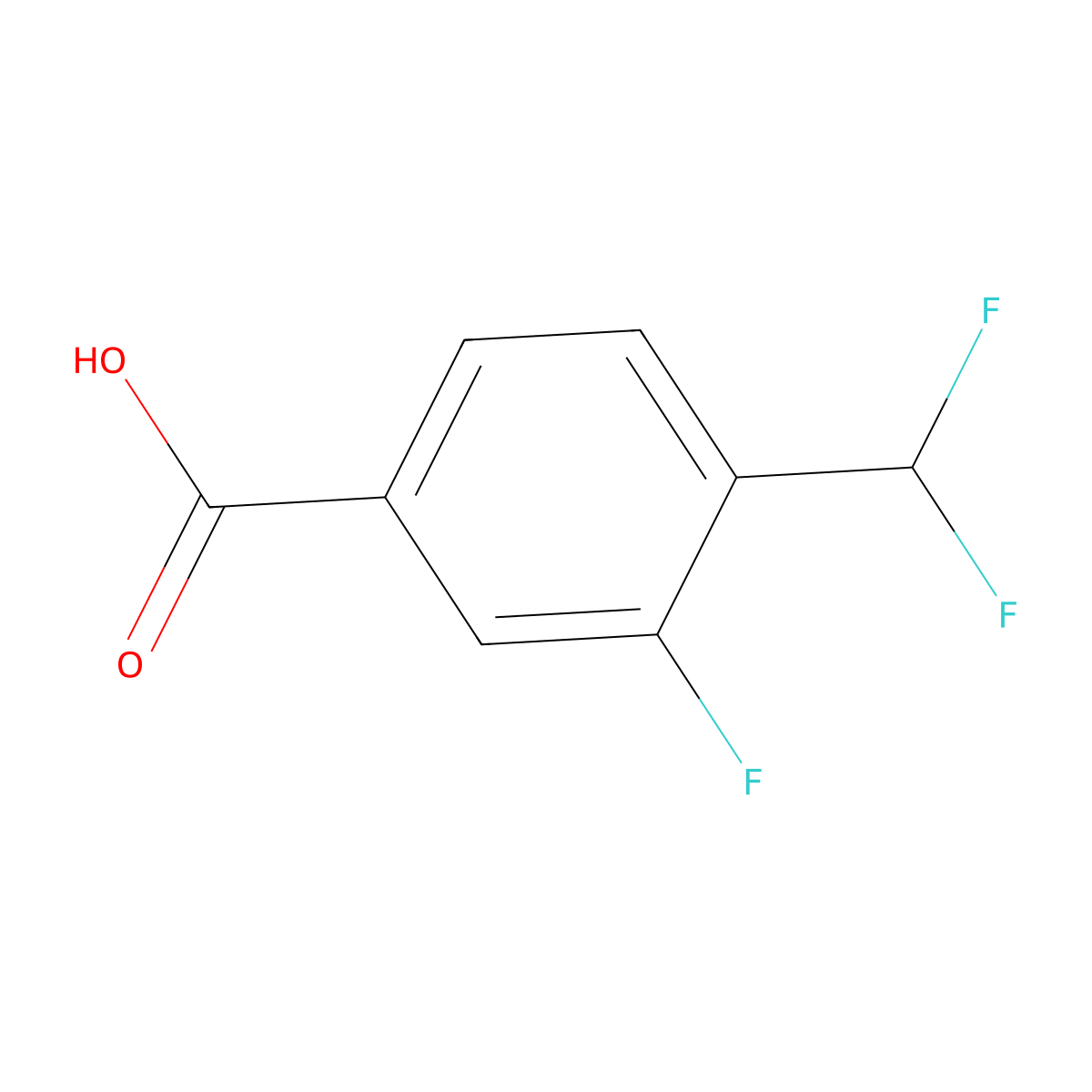 4-(Difluoromethyl)-3-fluorobenzoic acid molecular structure, CAS 1780188-78-4