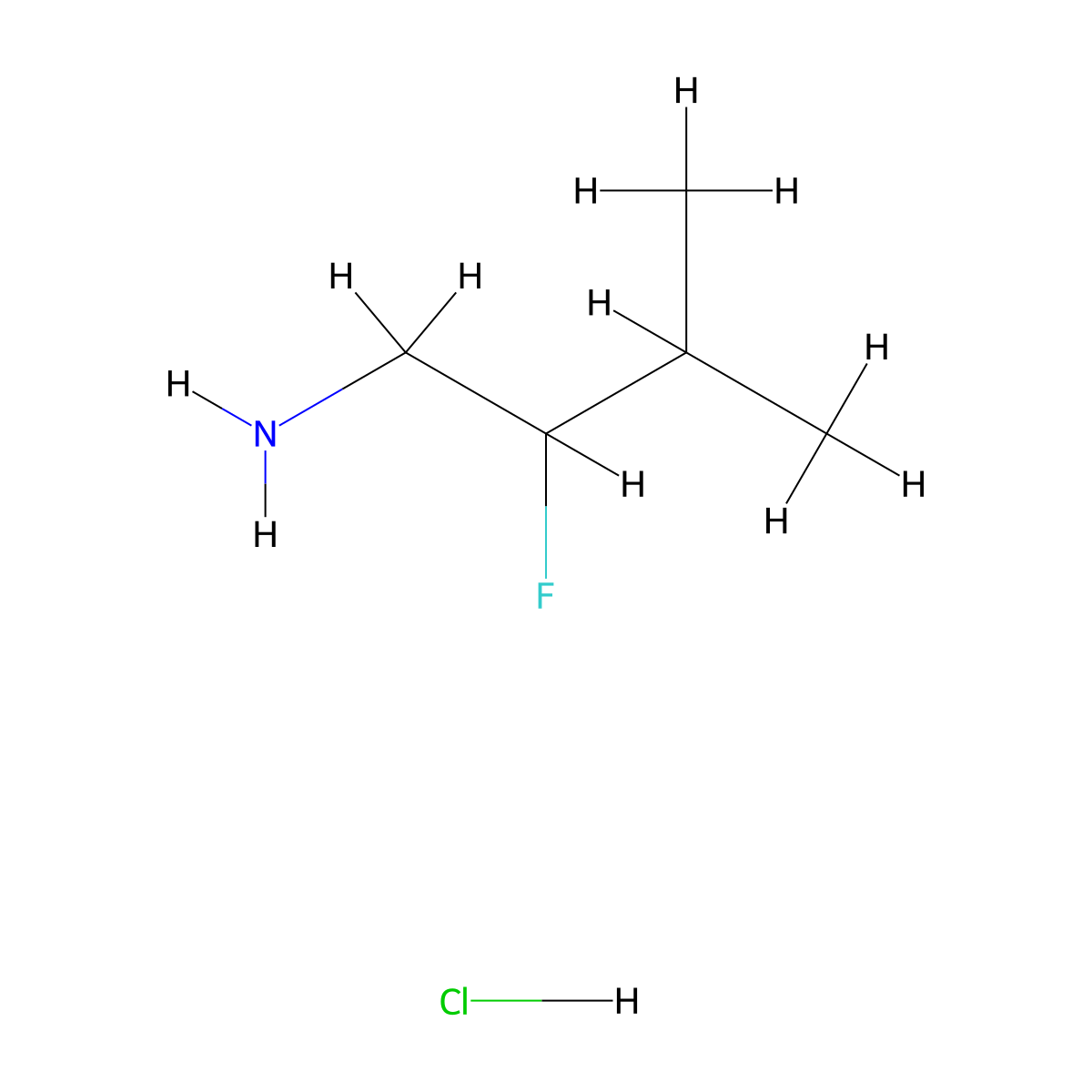 2-Fluoro-3-methylbutan-1-amine hydrochloride molecular structure, CAS 1780192-93-9