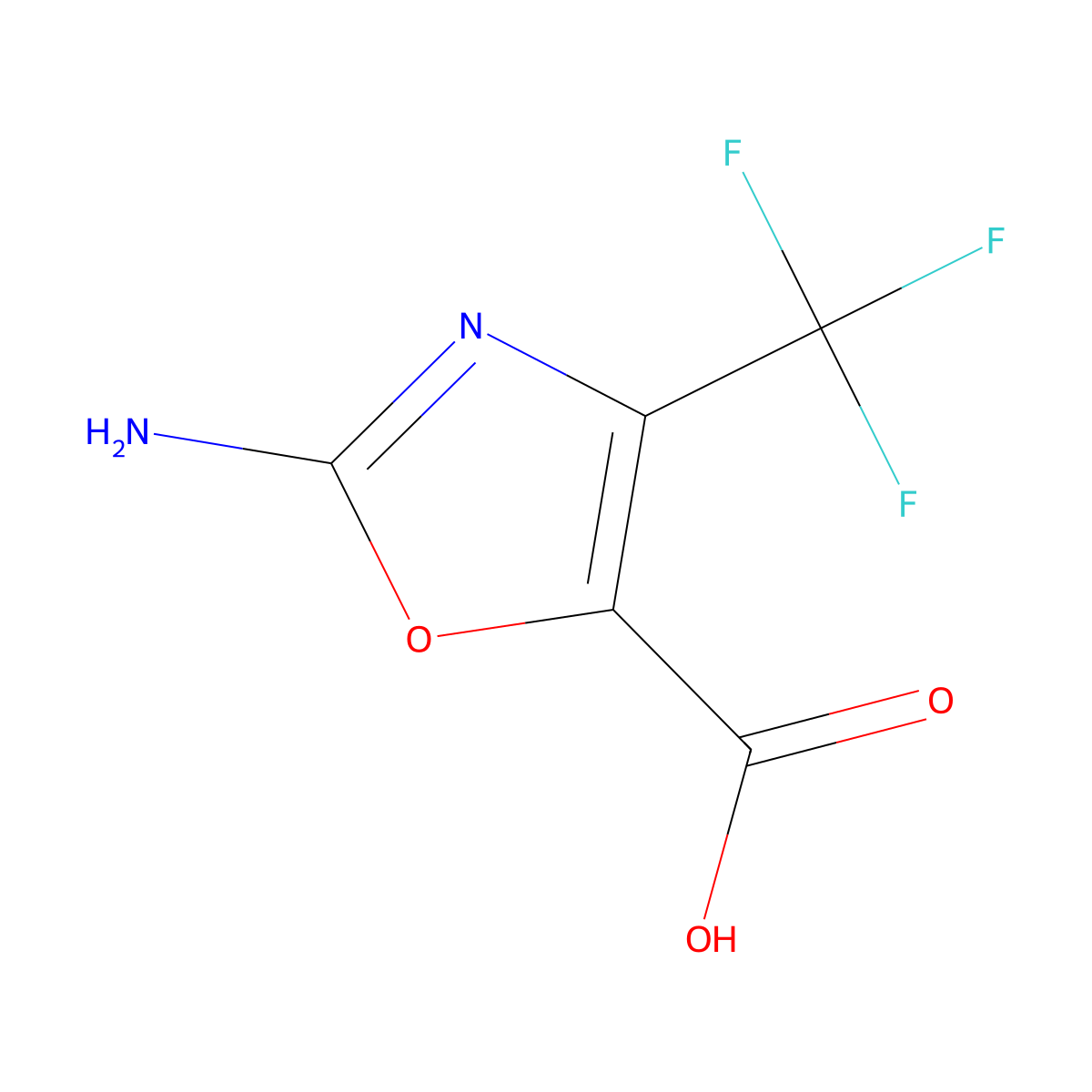 2-Amino-4-(trifluoromethyl)-1,3-oxazole-5-carboxylic acid molecular structure, CAS 1780193-01-2
