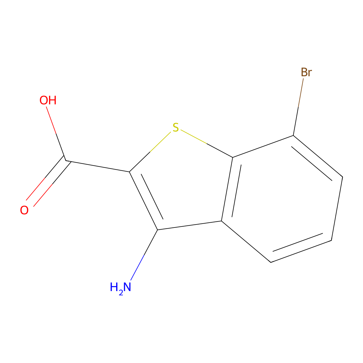 3-Amino-7-bromo-1-benzothiophene-2-carboxylic acid molecular structure, CAS 1780193-19-2