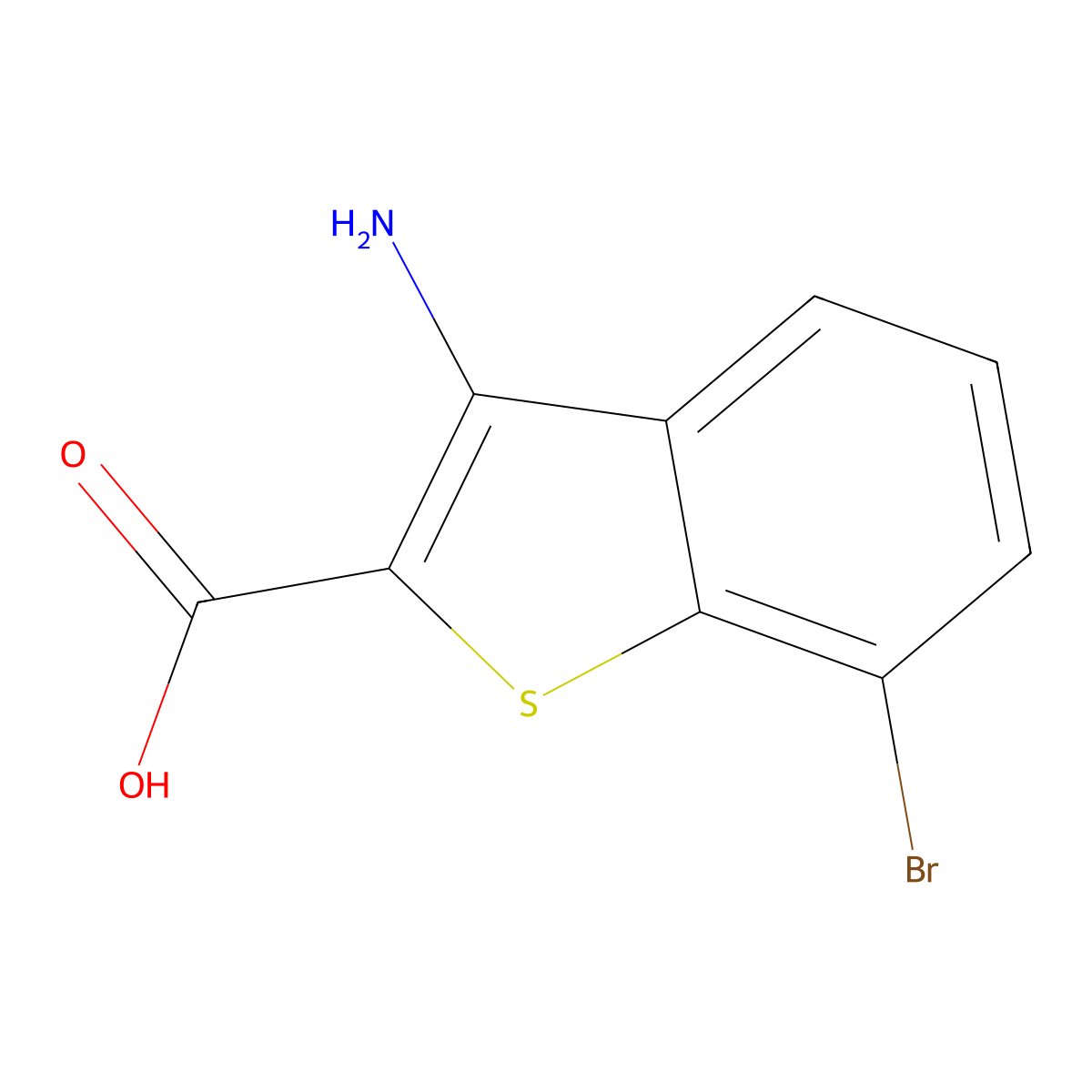 3-Amino-7-bromo-1-benzothiophene-2-carboxylic acid molecular structure, CAS 1780193-19-2