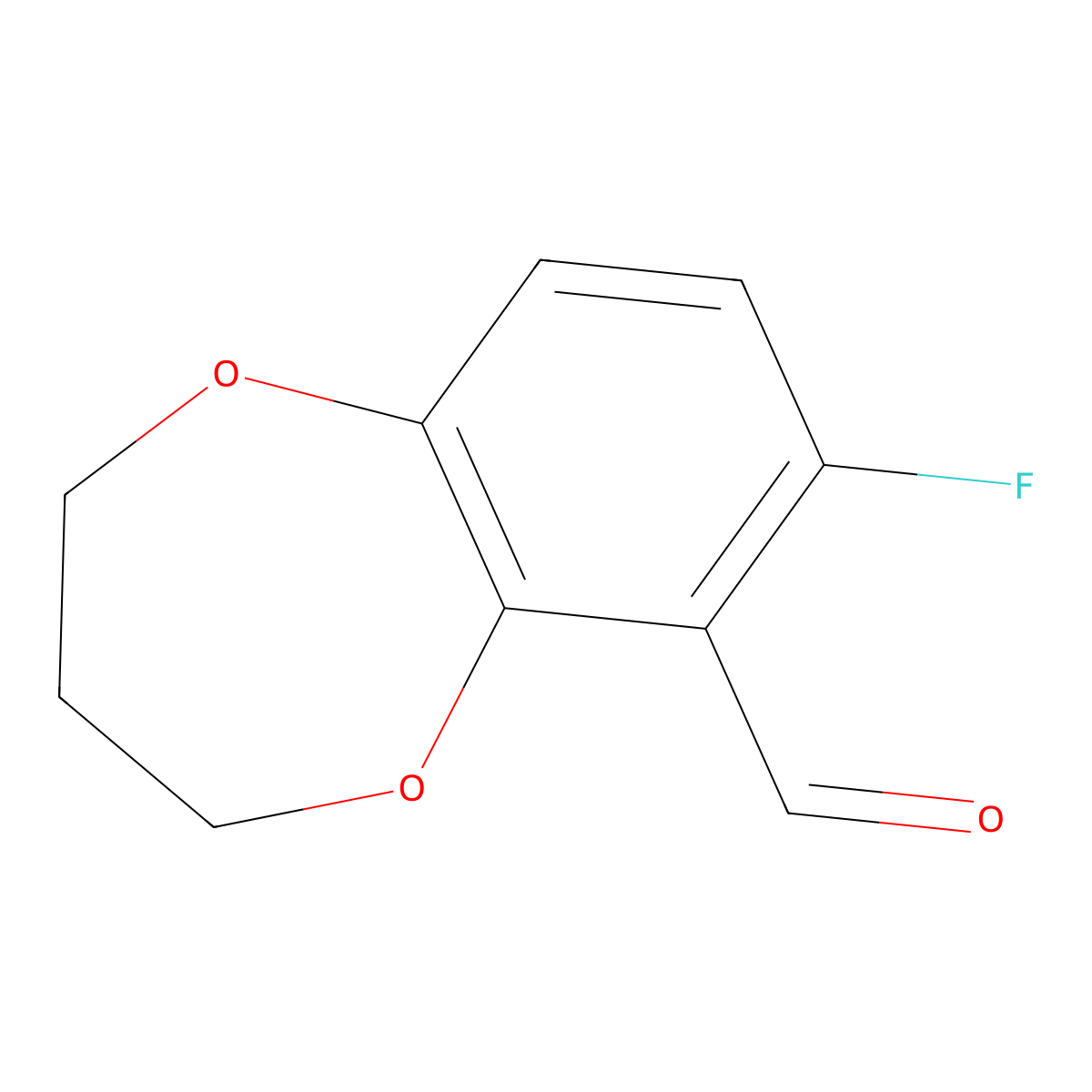 7-Fluoro-3,4-dihydro-2H-1,5-benzodioxepine-6-carbaldehyde molecular structure, CAS 1780193-24-9