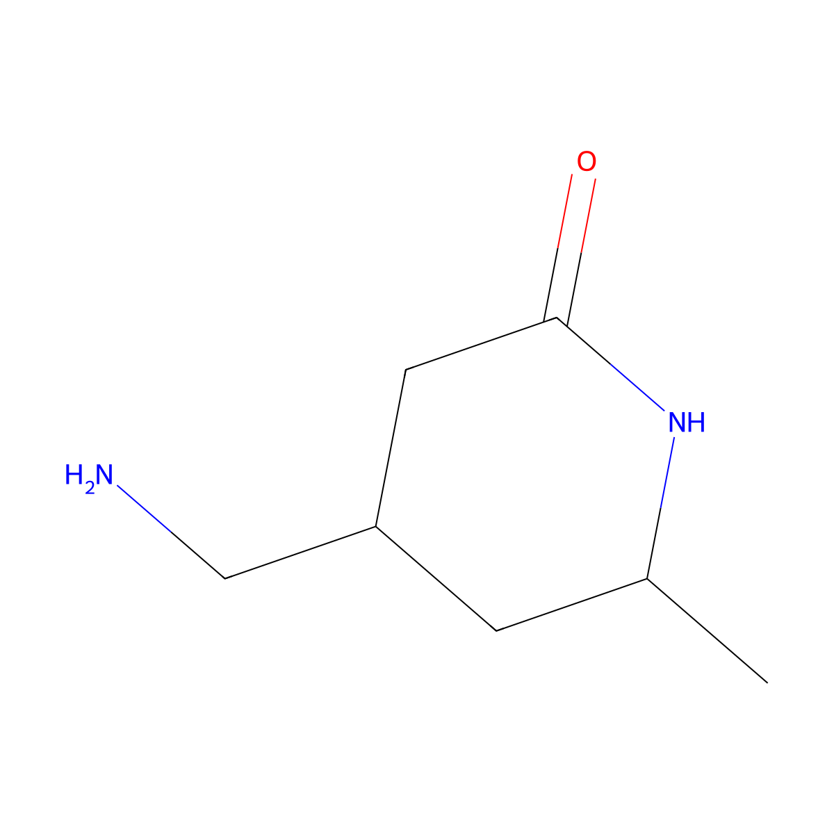 4-(Aminomethyl)-6-methylpiperidin-2-one molecular structure, CAS 1780193-34-1