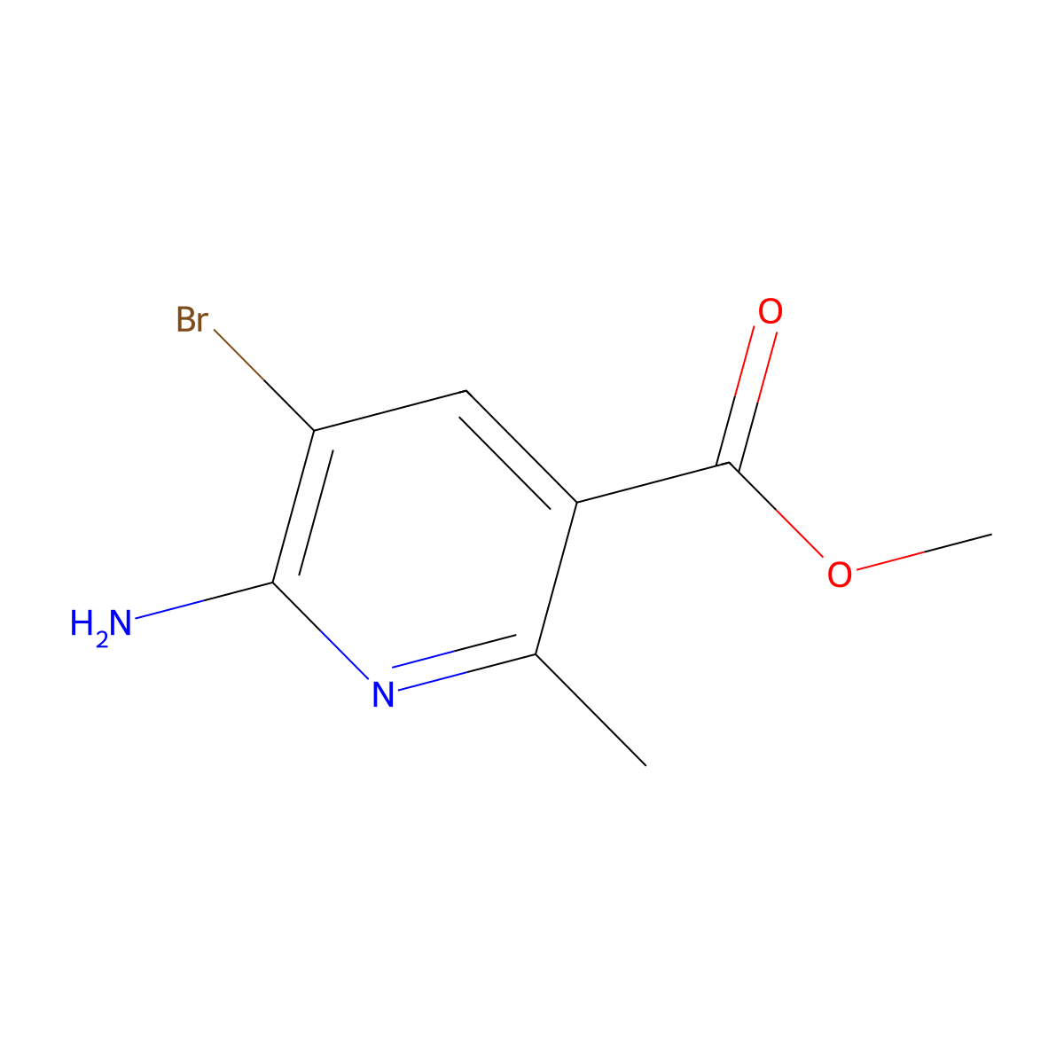 Methyl 6-amino-5-bromo-2-methylnicotinate molecular structure, CAS 1780195-99-4