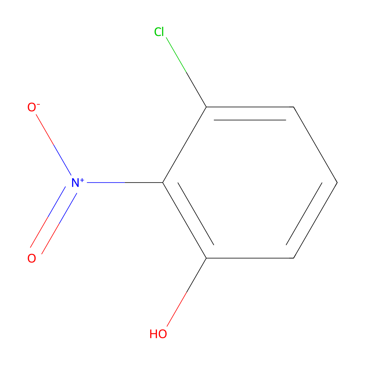 3-Chloro-2-nitrophenol molecular structure, CAS 17802-02-7