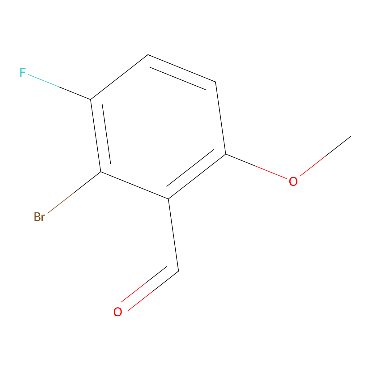 2-Bromo-3-fluoro-6-methoxybenzaldehyde molecular structure, CAS 1780200-30-7