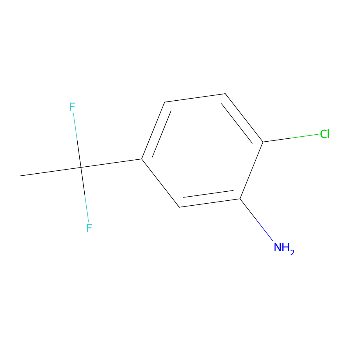 2-Chloro-5-(1,1-difluoroethyl)aniline molecular structure, CAS 1780205-32-4