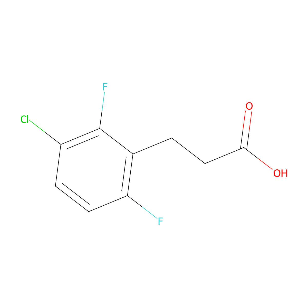 3-(3-Chloro-2,6-difluorophenyl)propanoic acid molecular structure, CAS 1780208-51-6