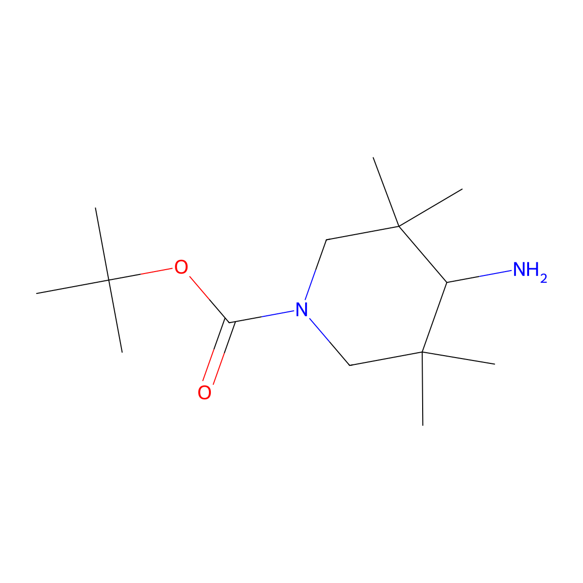 Tert-butyl 4-amino-3,3,5,5-tetramethylpiperidine-1-carboxylate molecular structure, CAS 1780209-02-0