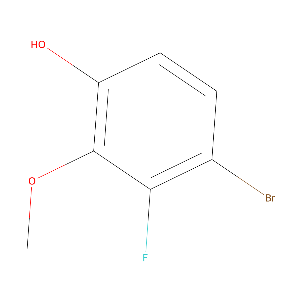 4-Bromo-3-fluoro-2-methoxyphenol molecular structure, CAS 1780209-23-5