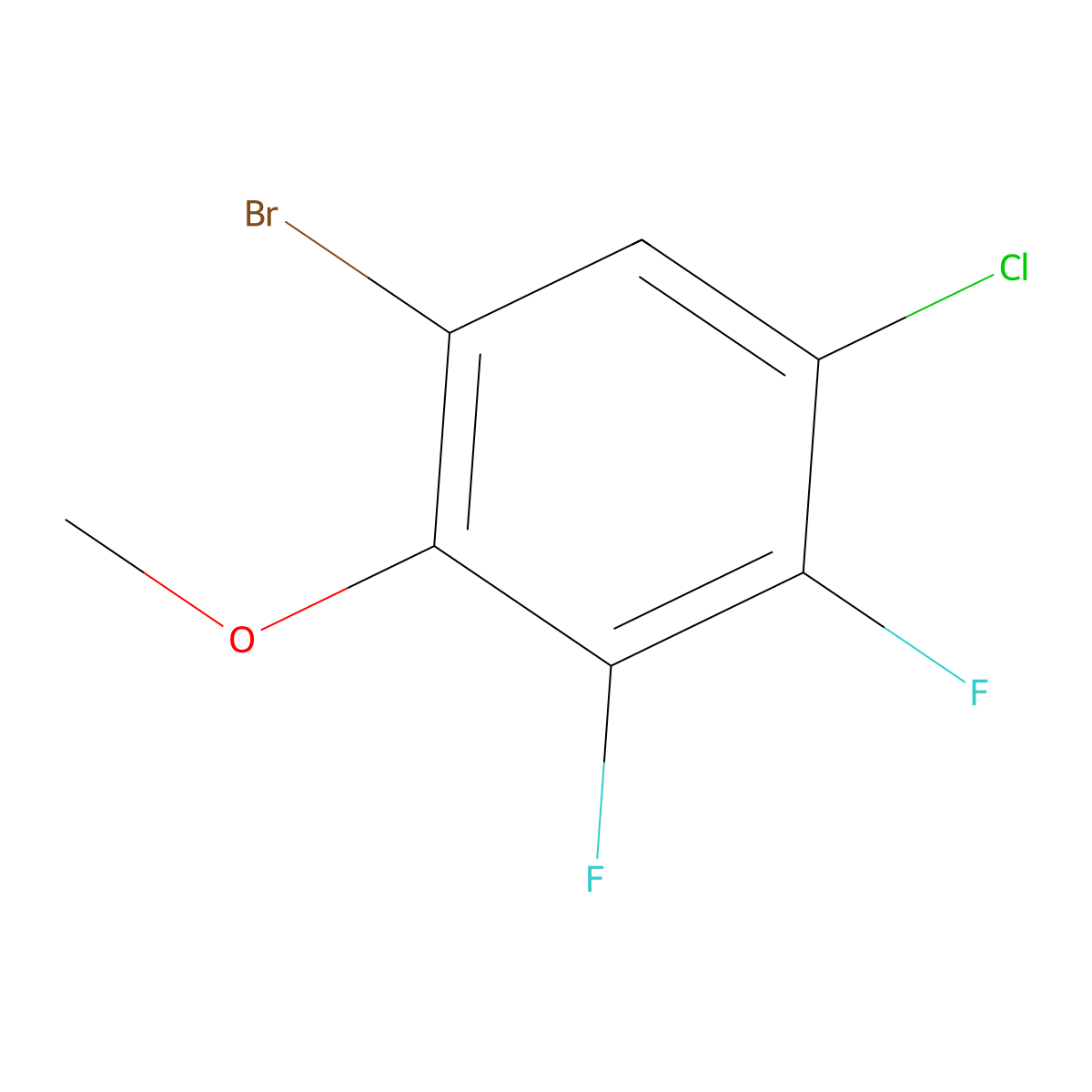 1-Bromo-5-chloro-3,4-difluoro-2-methoxybenzene molecular structure, CAS 1780209-73-5