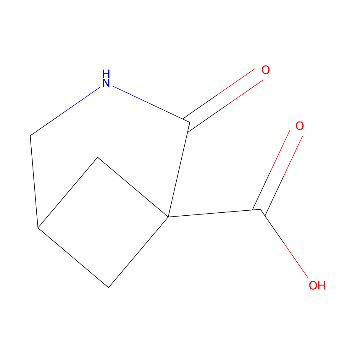 2-Oxo-3-azabicyclo[3.1.1]heptane-1-carboxylic acid molecular structure, CAS 1780210-09-4