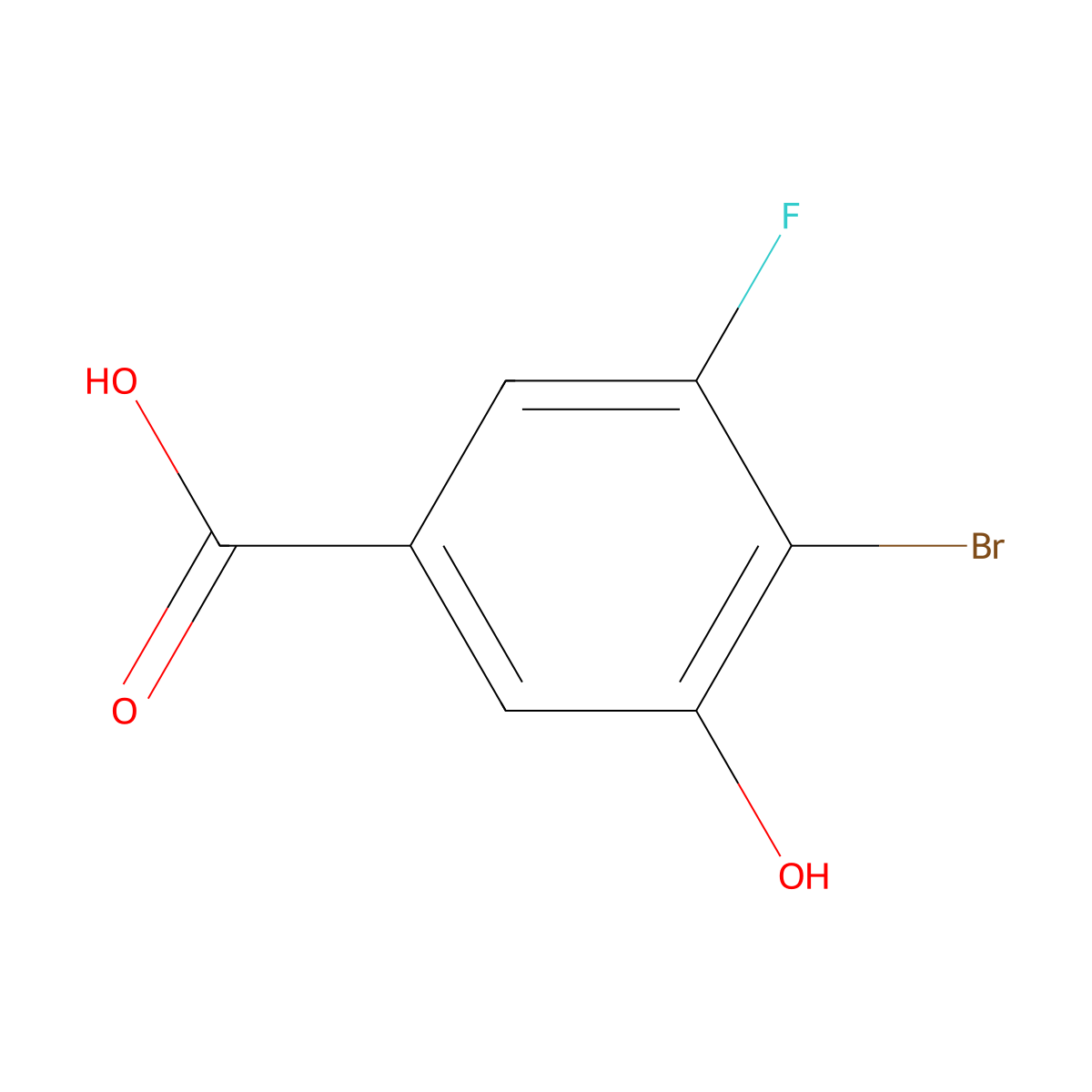 4-Bromo-3-fluoro-5-hydroxybenzoic acid molecular structure, CAS 1780212-93-2