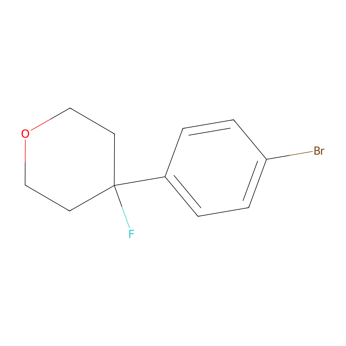 4-(4-Bromophenyl)-4-fluorotetrahydro-2h-pyran molecular structure, CAS 1780214-06-3