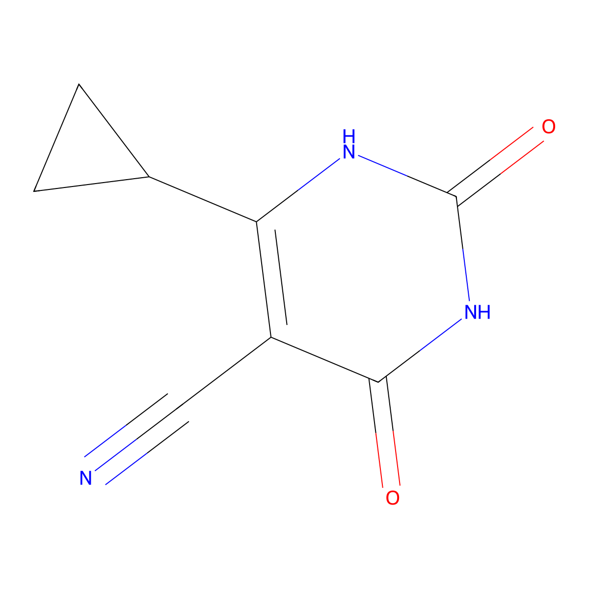 6-Cyclopropyl-2,4-dioxo-1,2,3,4-tetrahydropyrimidine-5-carbonitrile molecular structure, CAS 1780214-17-6