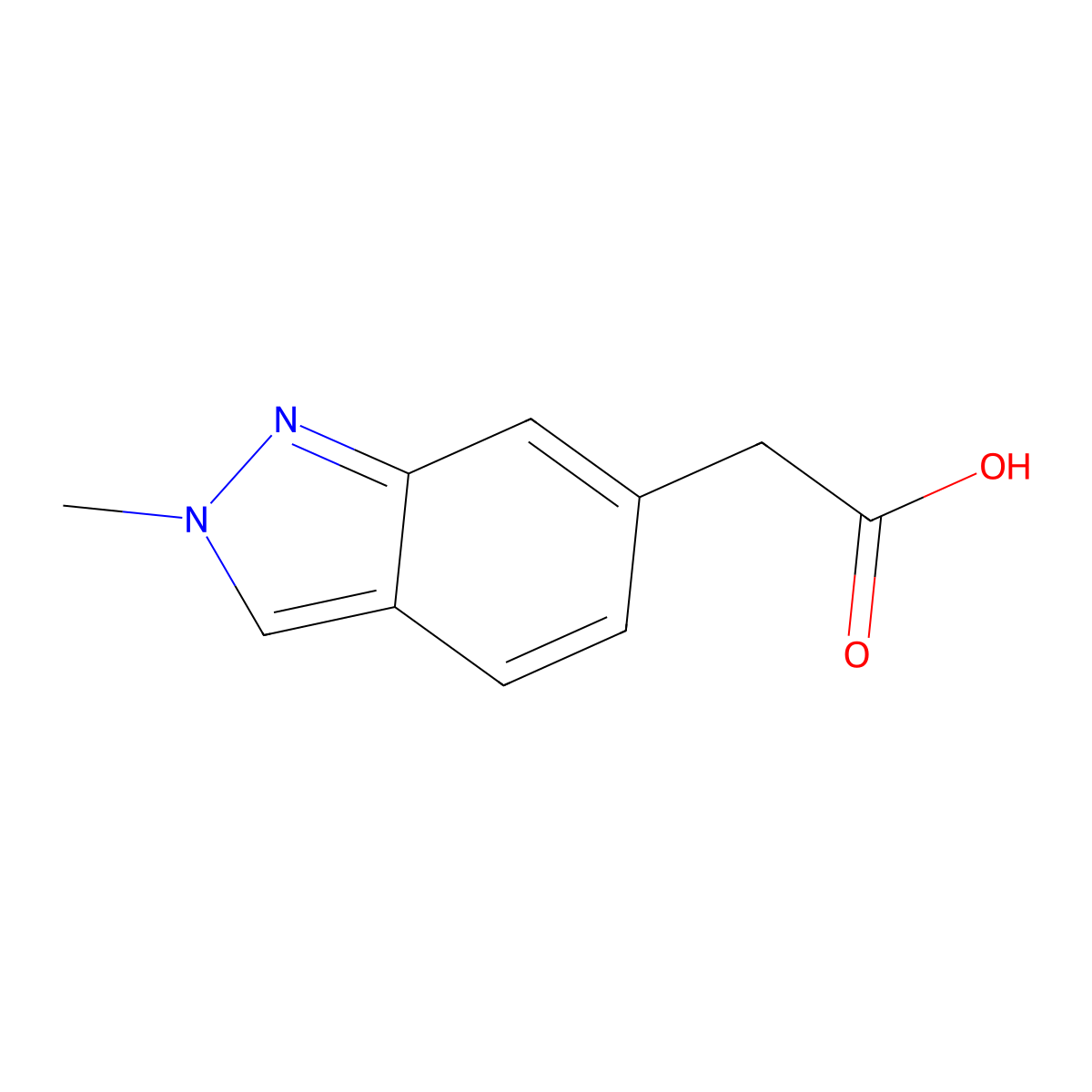 2-(2-Methyl-2H-indazol-6-yl)acetic acid molecular structure, CAS 1780214-93-8