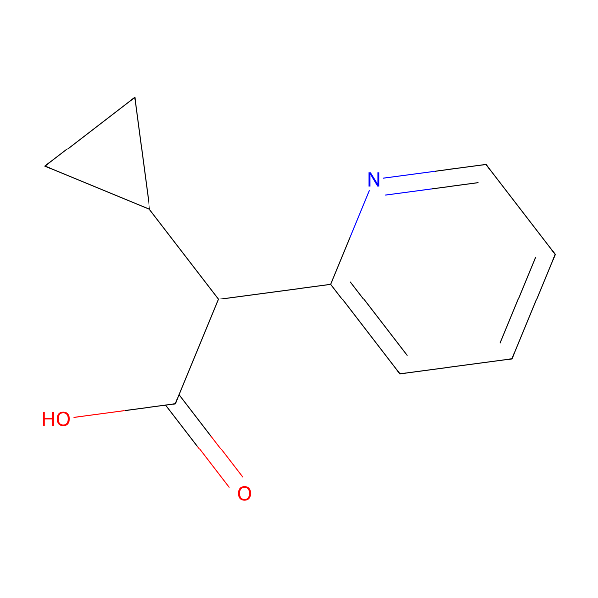 2-Cyclopropyl-2-(pyridin-2-yl)acetic acid molecular structure, CAS 1780218-38-3