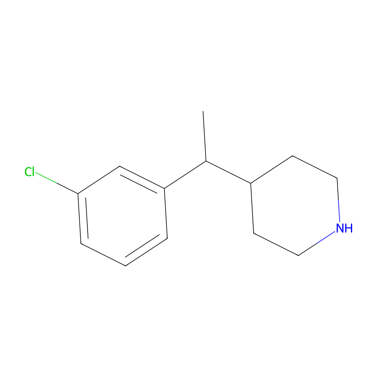 4-[1-(3-Chlorophenyl)ethyl]piperidine molecular structure, CAS 1780227-54-4