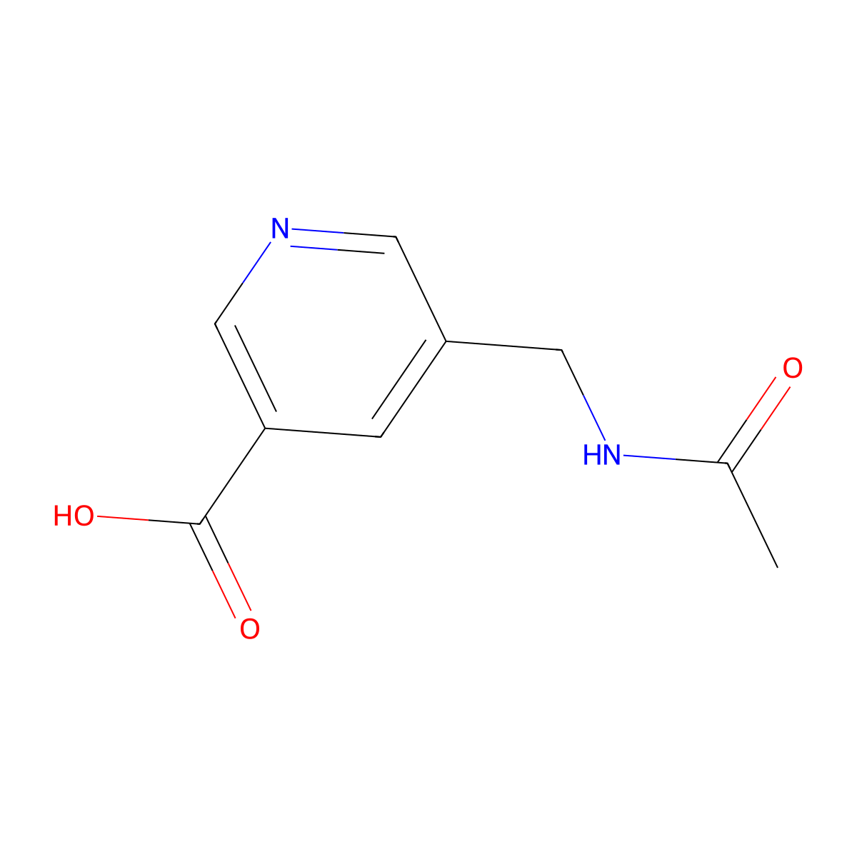 5-(Acetamidomethyl)pyridine-3-carboxylic acid molecular structure, CAS 1780227-88-4