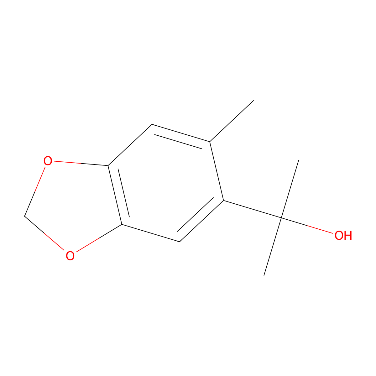 alpha,alpha,6-Trimethyl-1,3-benZodioxole-5-methanol molecular structure, CAS 1780228-23-0