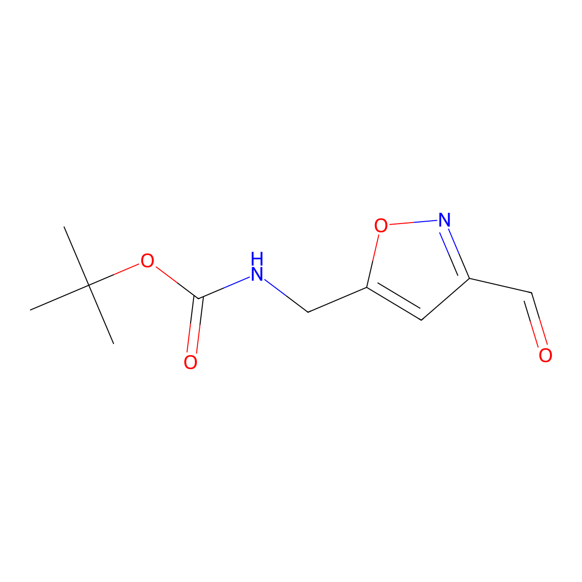 tert-butyl N-[(3-formyl-1,2-oxazol-5-yl)methyl]carbamate molecular structure, CAS 1780231-99-3