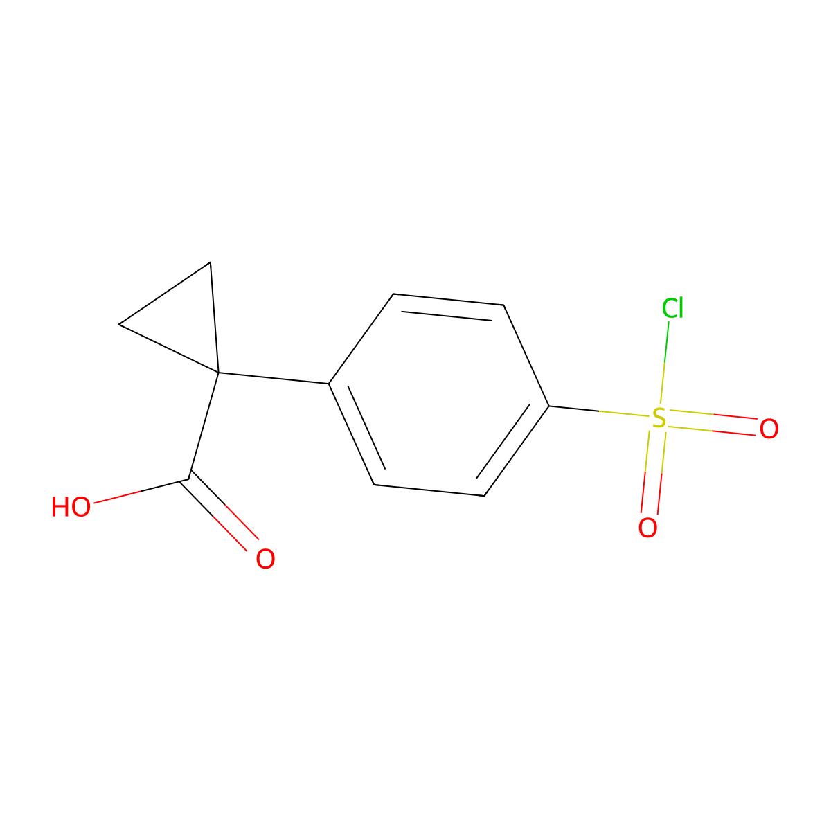 1-(4-(Chlorosulfonyl)phenyl)cyclopropane-1-carboxylic acid molecular structure, CAS 1780234-78-7