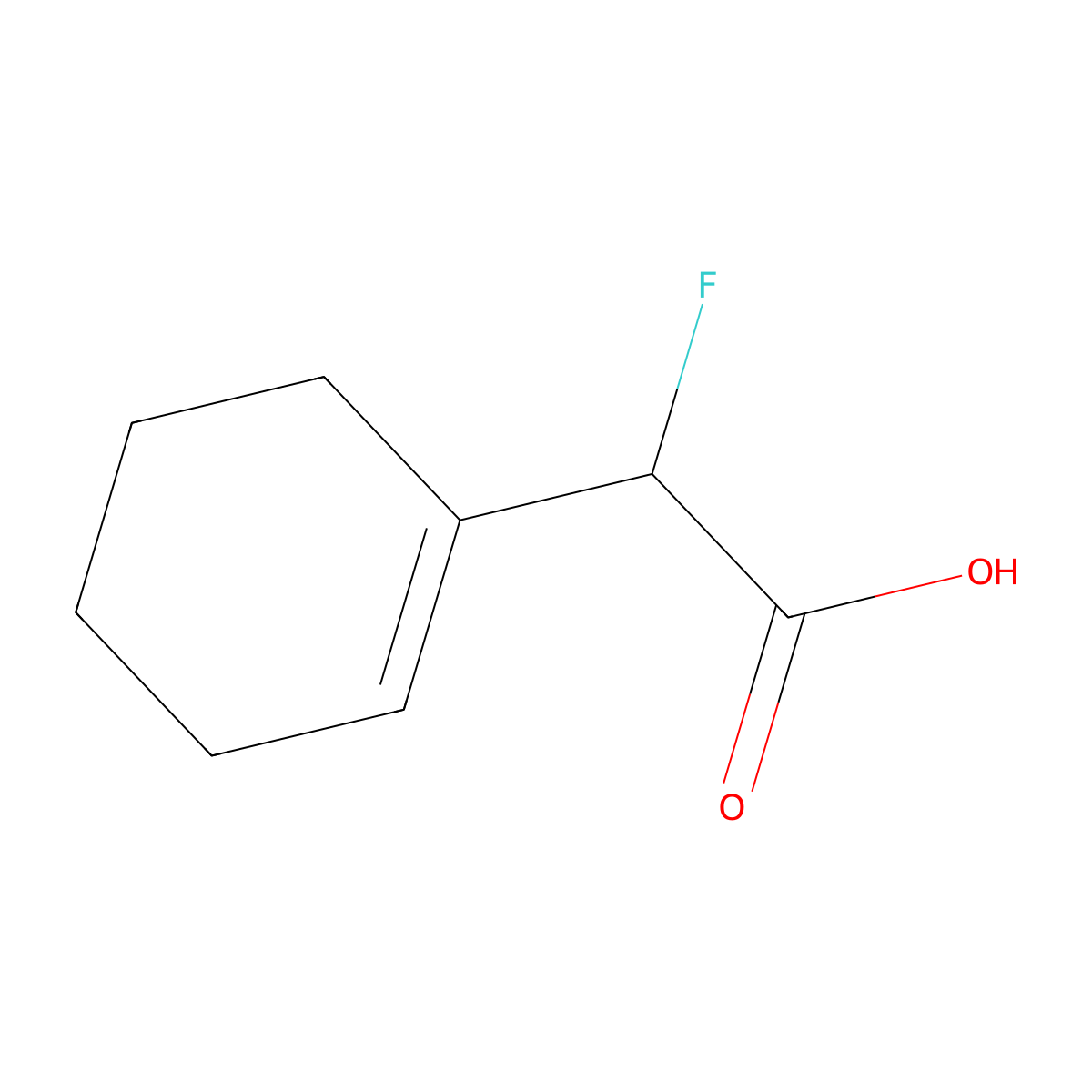 2-(Cyclohex-1-en-1-yl)-2-fluoroacetic acid molecular structure, CAS 1780235-13-3