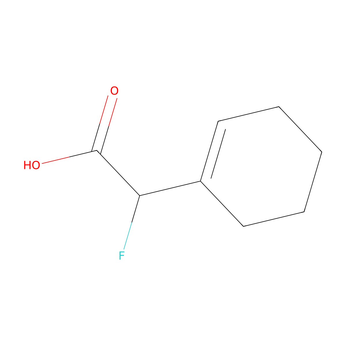 2-(Cyclohex-1-en-1-yl)-2-fluoroacetic acid molecular structure, CAS 1780235-13-3