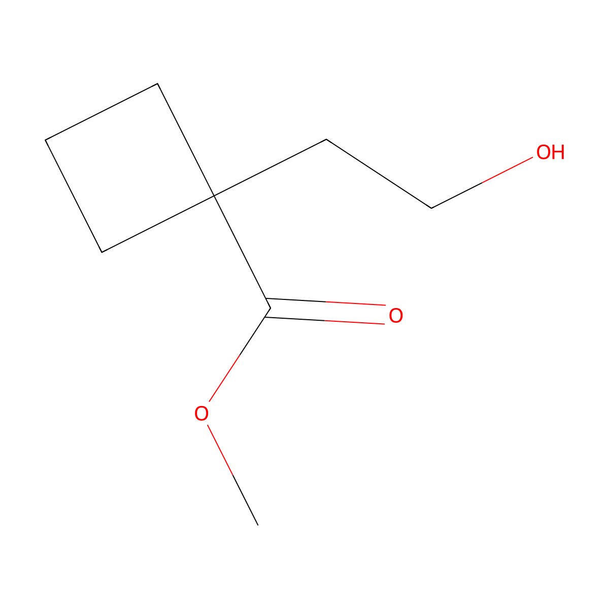 Methyl 1-(2-hydroxyethyl)cyclobutane-1-carboxylate molecular structure, CAS 1780235-34-8