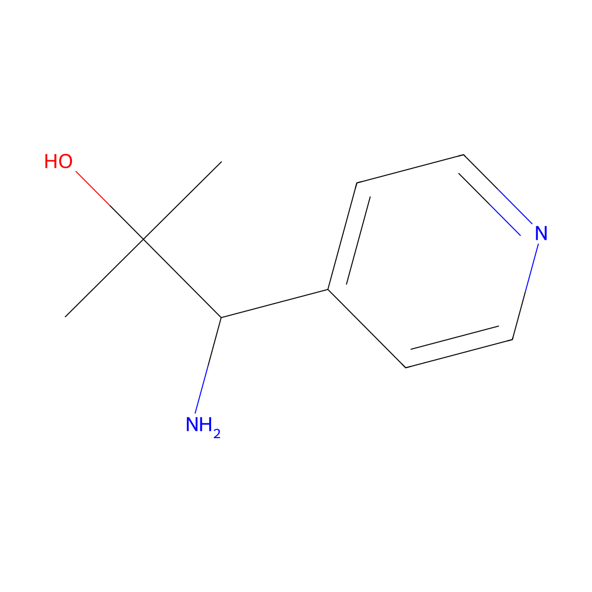 1-Amino-2-methyl-1-(pyridin-4-YL)propan-2-OL molecular structure, CAS 1780239-04-4