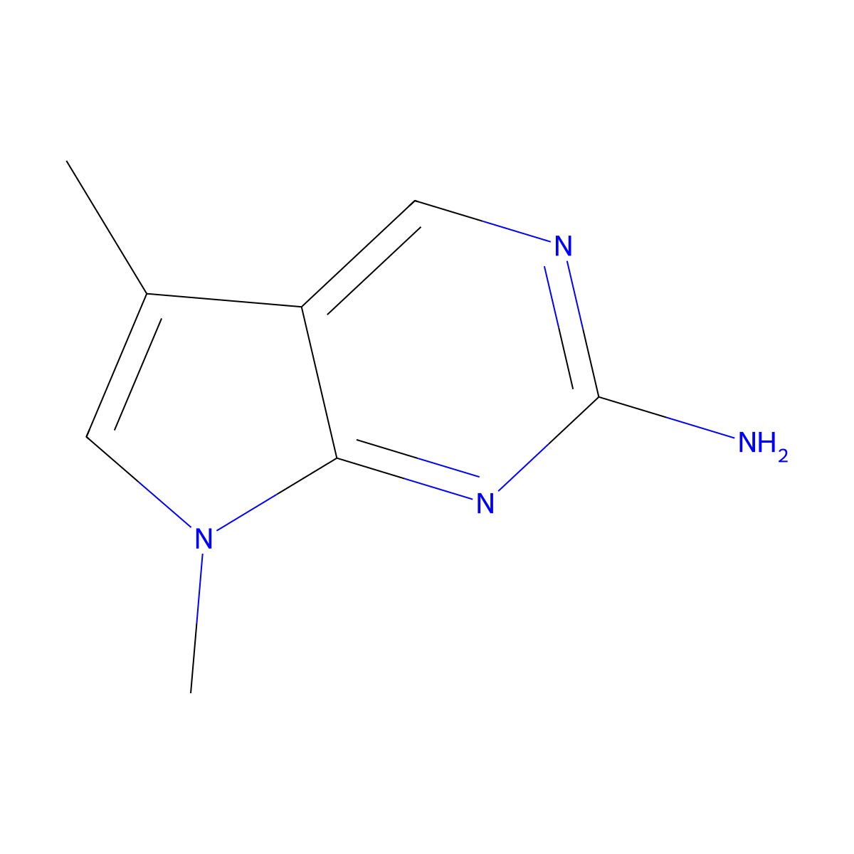 5,7-Dimethyl-7H-pyrrolo[2,3-d]pyrimidin-2-amine molecular structure, CAS 1780240-53-0