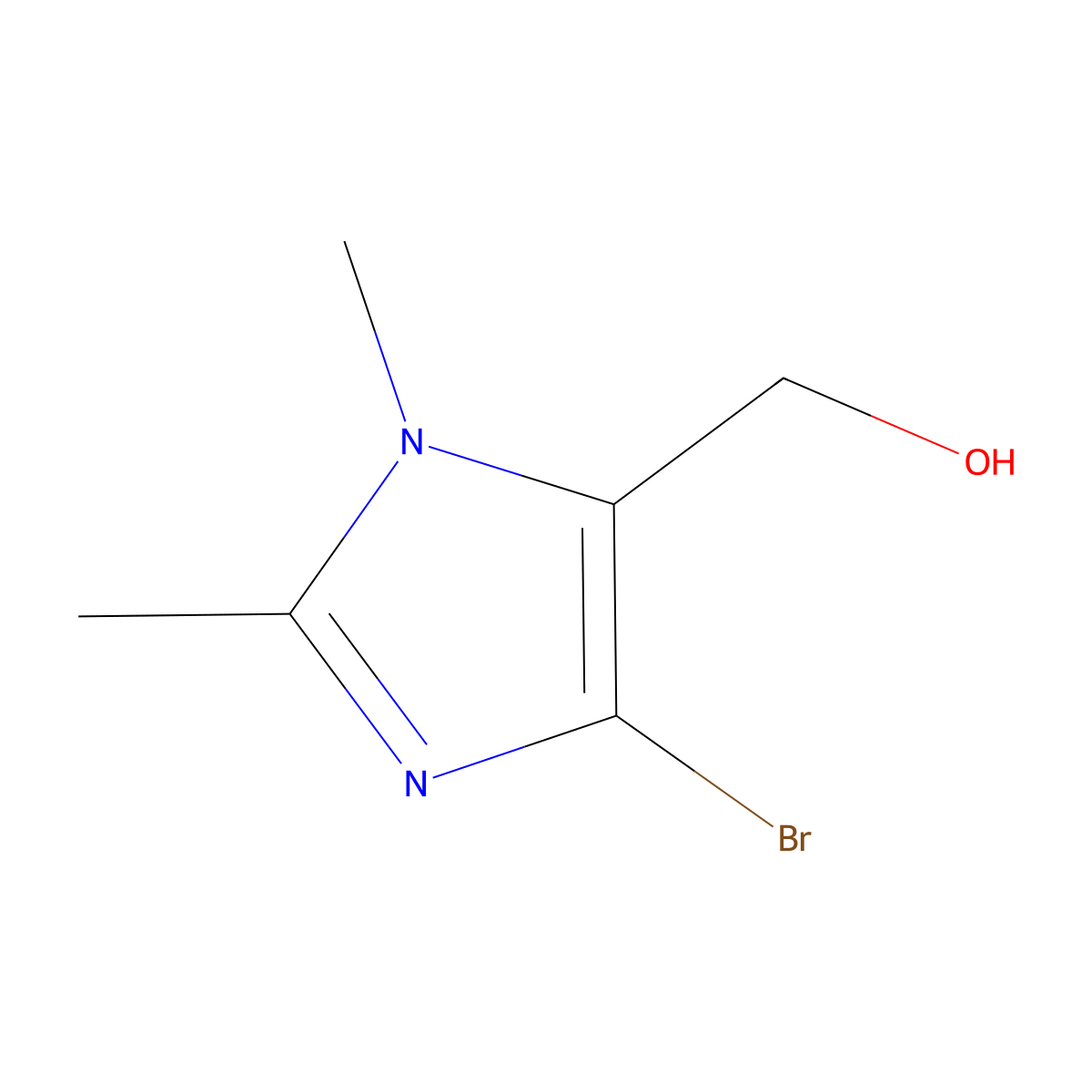 (4-bromo-1,2-dimethyl-1H-imidazol-5-yl)methanol molecular structure, CAS 1780244-84-9