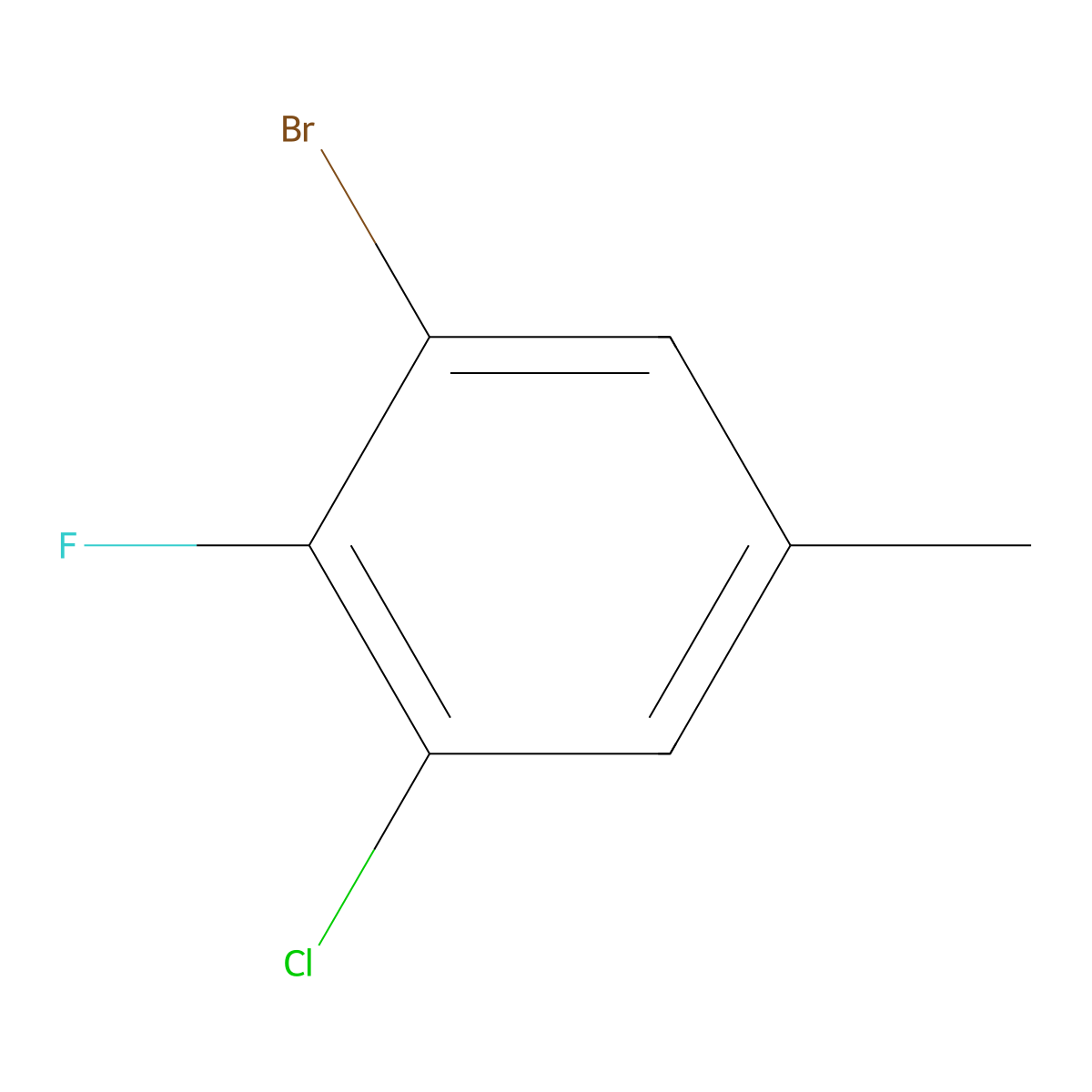 1-Bromo-3-chloro-2-fluoro-5-methylbenzene molecular structure, CAS 1780248-94-3