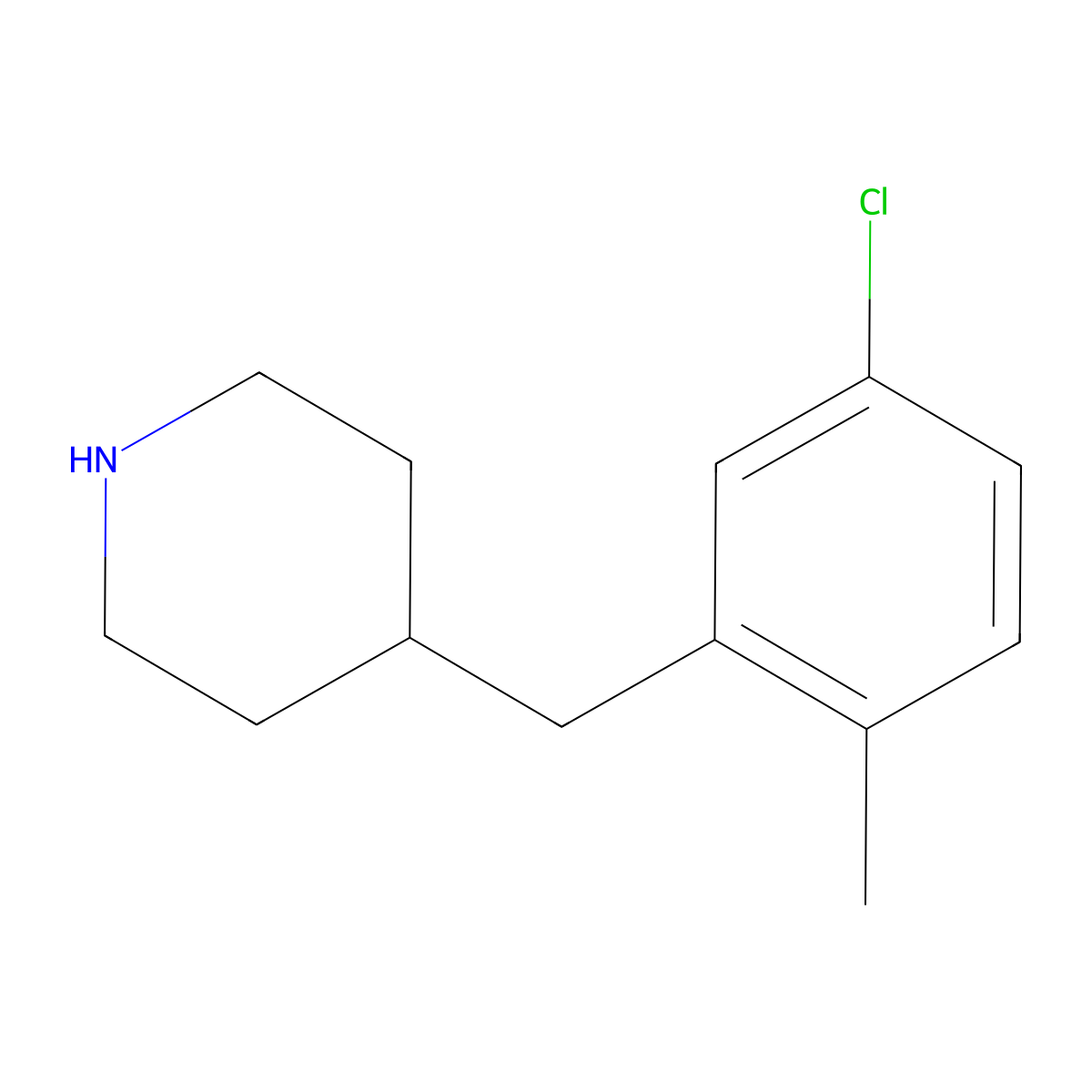 4-[(5-Chloro-2-methylphenyl)methyl]piperidine molecular structure, CAS 1780249-85-5