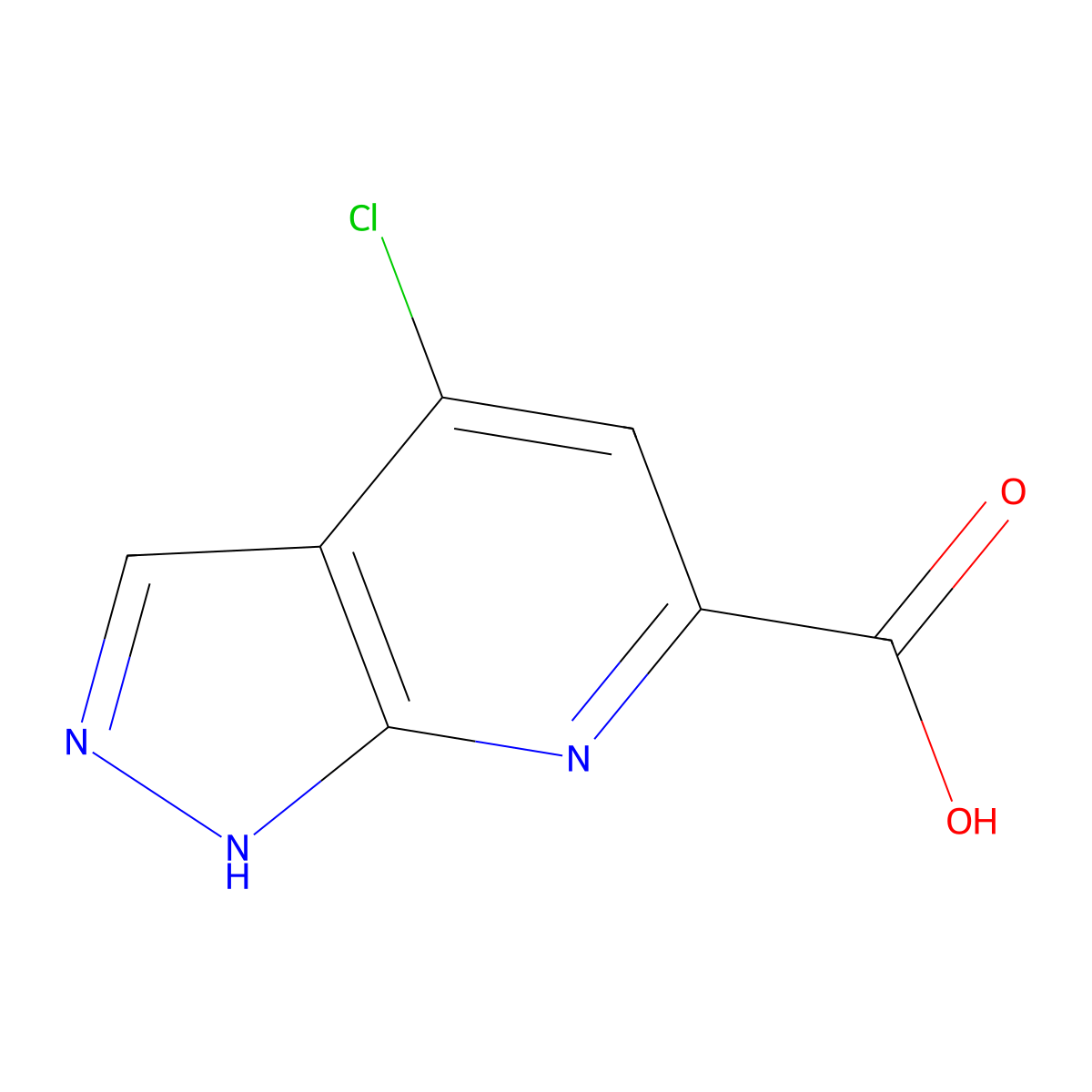 4-Chloro-1H-pyrazolo[3,4-b]pyridine-6-carboxylic acid molecular structure, CAS 1780253-13-5