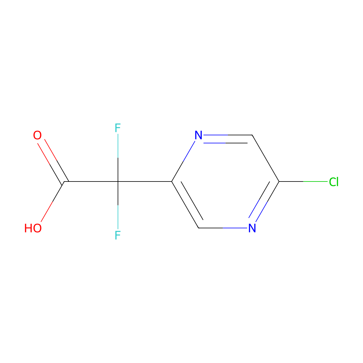 2-(5-Chloropyrazin-2-yl)-2,2-difluoroacetic acid molecular structure, CAS 1780257-75-1