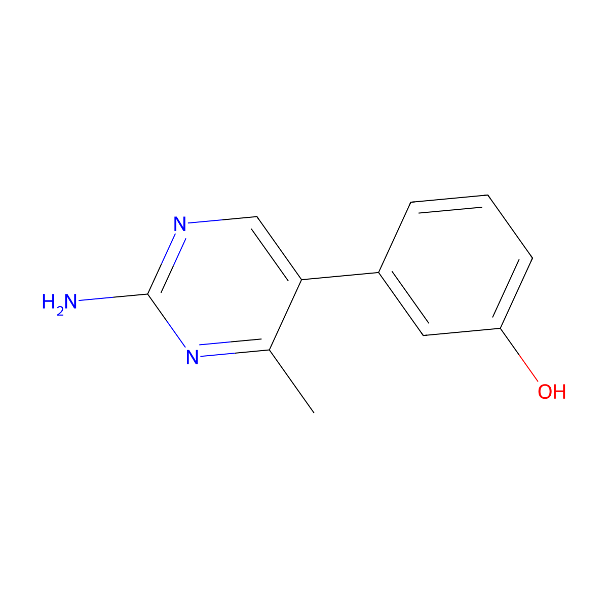 3-(2-Amino-4-methyl-5-pyrimidinyl)phenol molecular structure, CAS 1780258-35-6