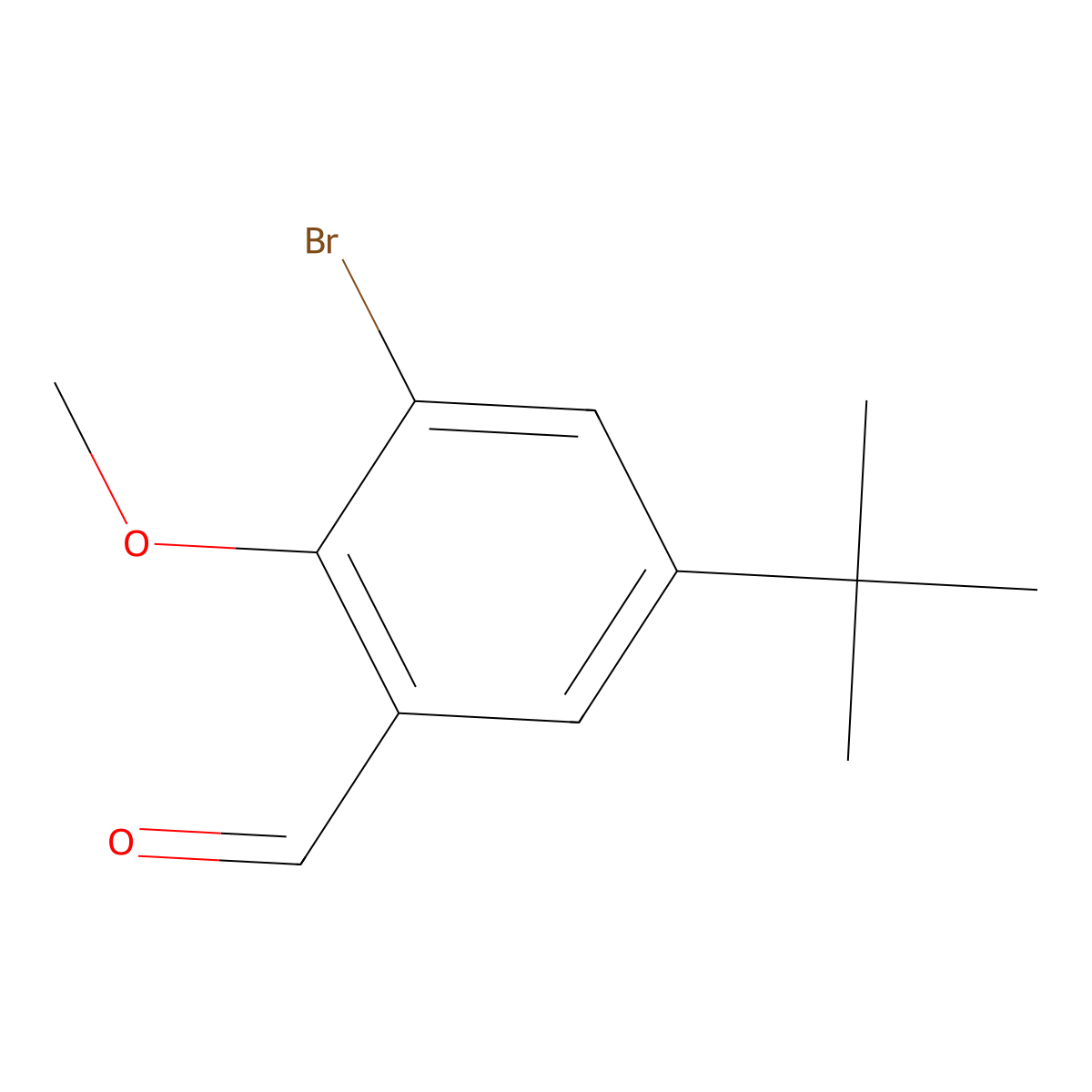 3-Bromo-5-(tert-butyl)-2-methoxybenzaldehyde molecular structure, CAS 1780260-78-7