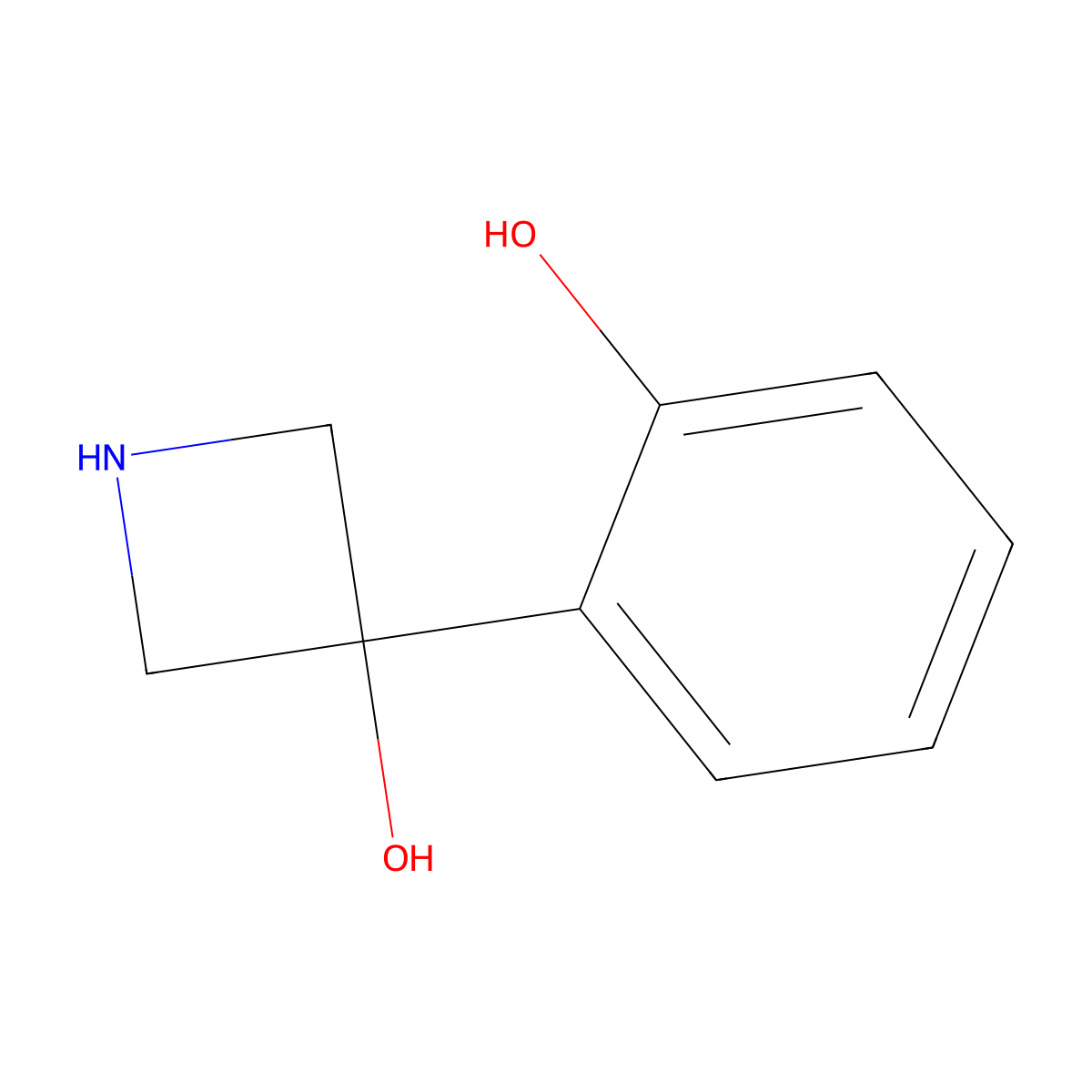 3-(2-Hydroxyphenyl)azetidin-3-ol molecular structure, CAS 1780261-78-0