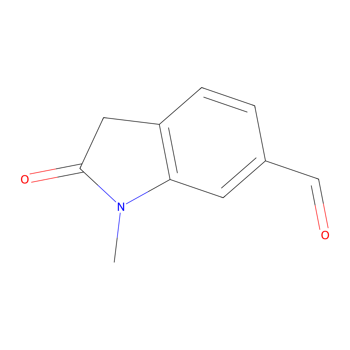 1-methyl-2-oxo-2,3-dihydro-1H-indole-6-carbaldehyde molecular structure, CAS 1780262-03-4