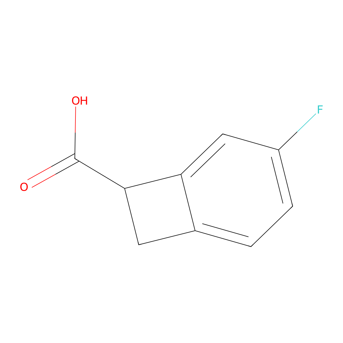 4-Fluorobicyclo(4.2.0)octa-1,3,5-triene-7-carboxylic acid molecular structure, CAS 1780277-74-8