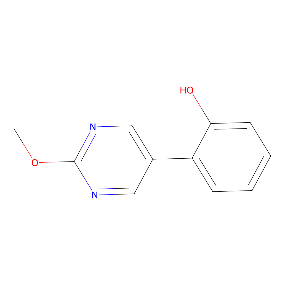 2-(2-Methoxypyrimidin-5-yl)phenol molecular structure, CAS 1780278-58-1