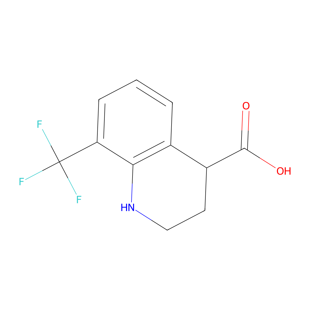 8-(Trifluoromethyl)-1,2,3,4-tetrahydroquinoline-4-carboxylic acid molecular structure, CAS 1780282-30-5