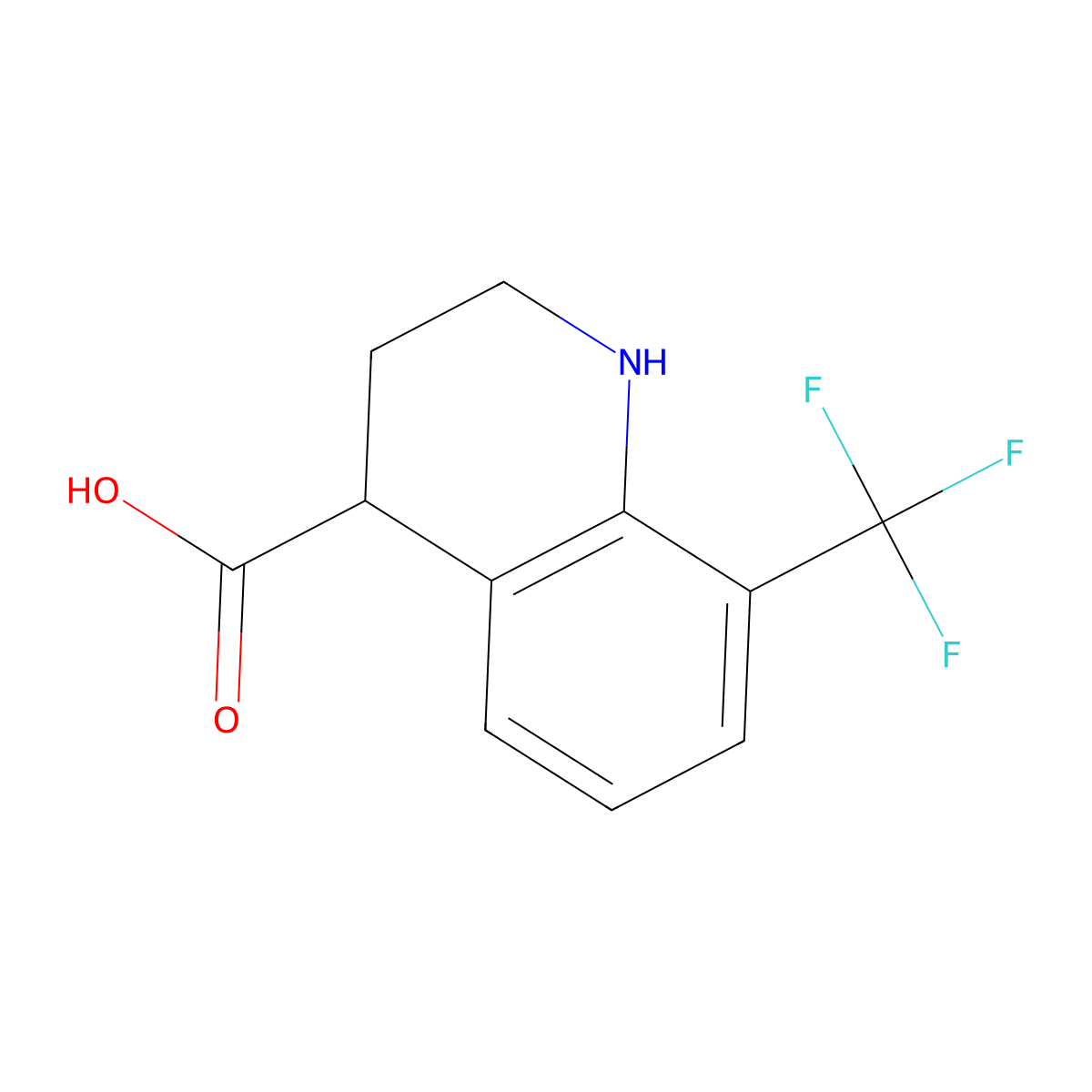 8-(Trifluoromethyl)-1,2,3,4-tetrahydroquinoline-4-carboxylic acid molecular structure, CAS 1780282-30-5