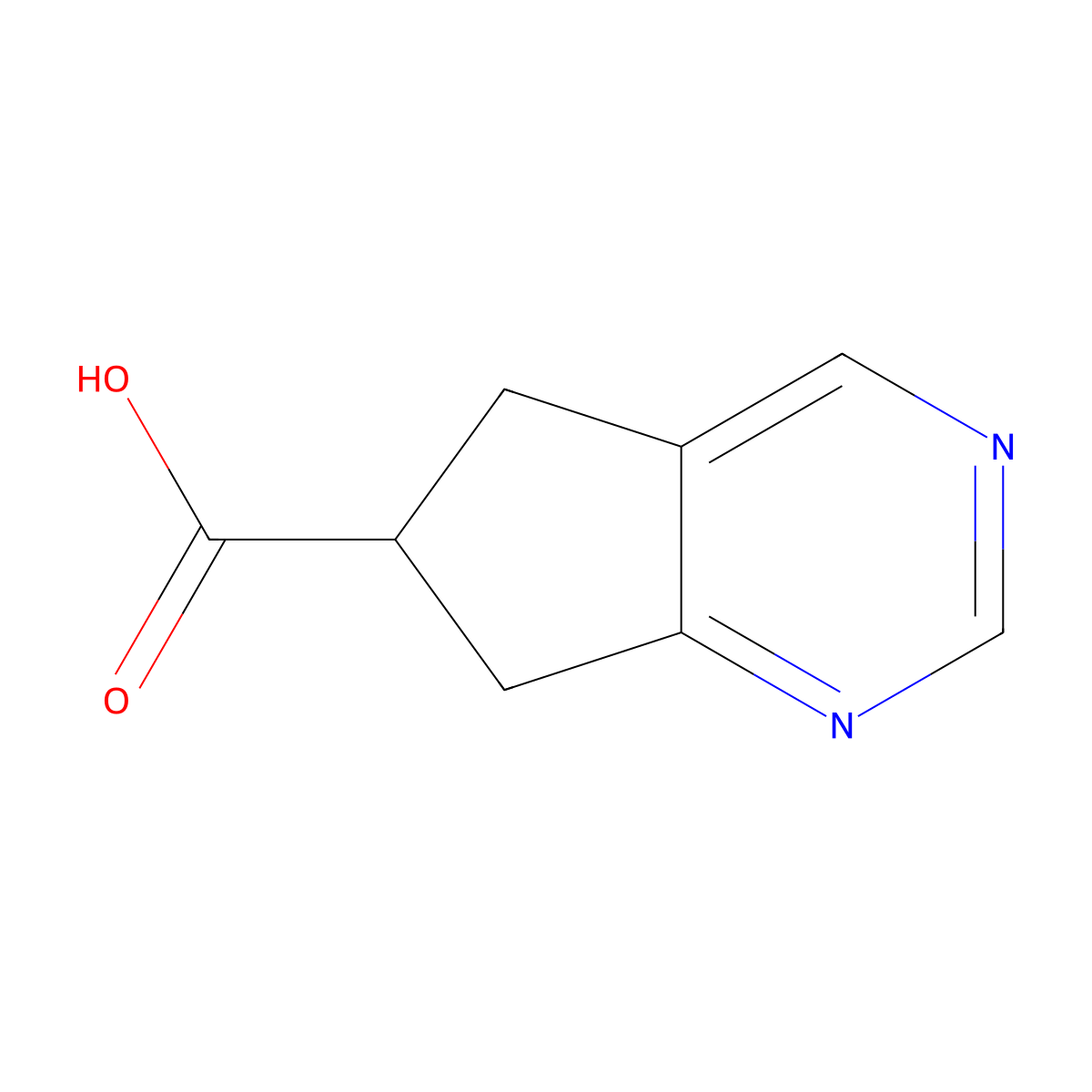 6,7-Dihydro-5H-cyclopenta[d]pyrimidine-6-carboxylic acid molecular structure, CAS 1780283-33-1