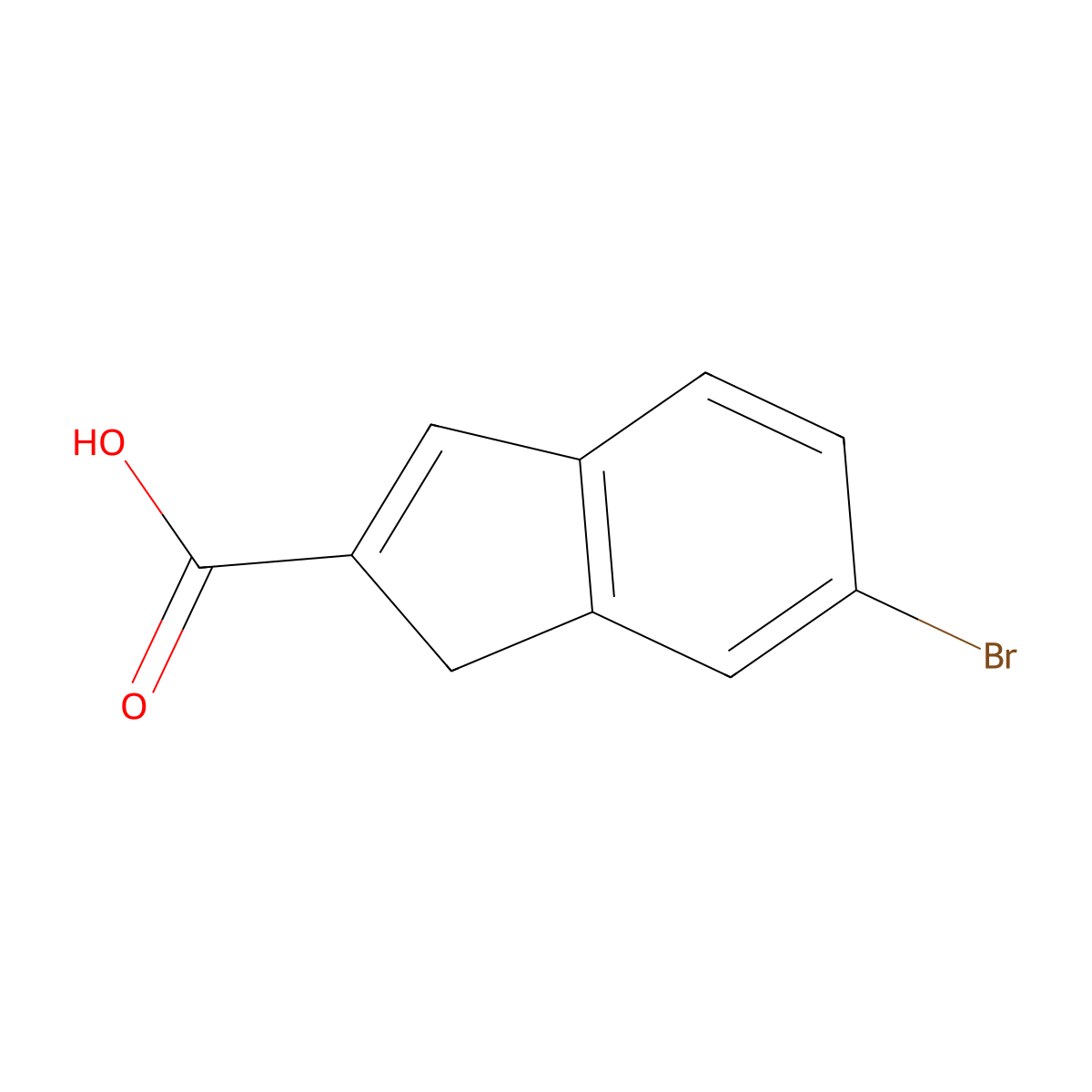 6-bromo-1H-indene-2-carboxylic acid molecular structure, CAS 1780285-99-5