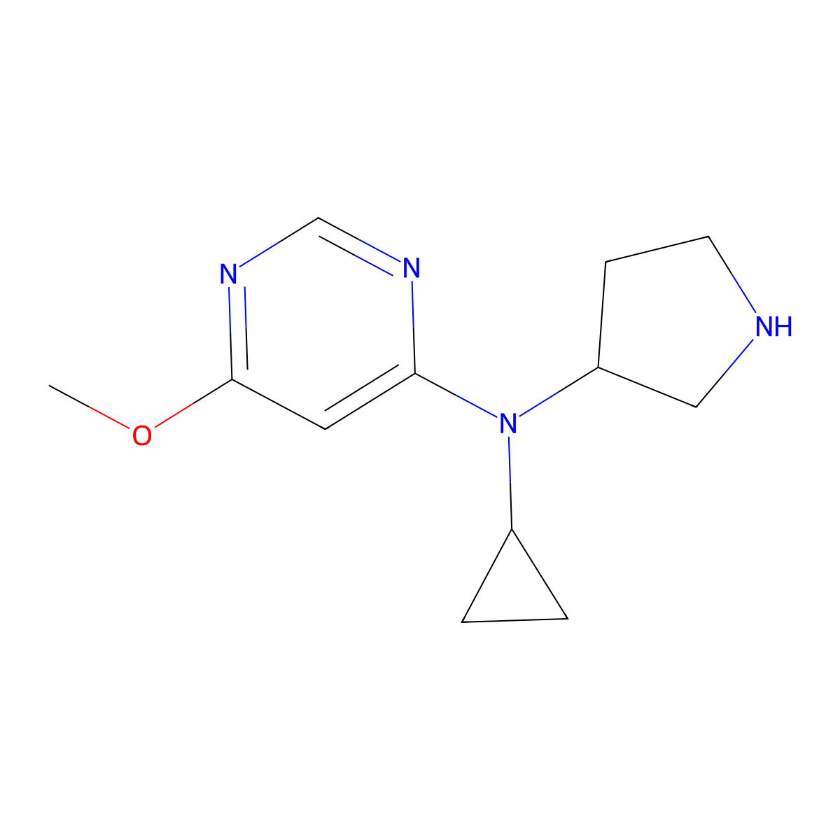 N-cyclopropyl-6-methoxy-N-(pyrrolidin-3-yl)pyrimidin-4-amine molecular structure, CAS 1780286-96-5