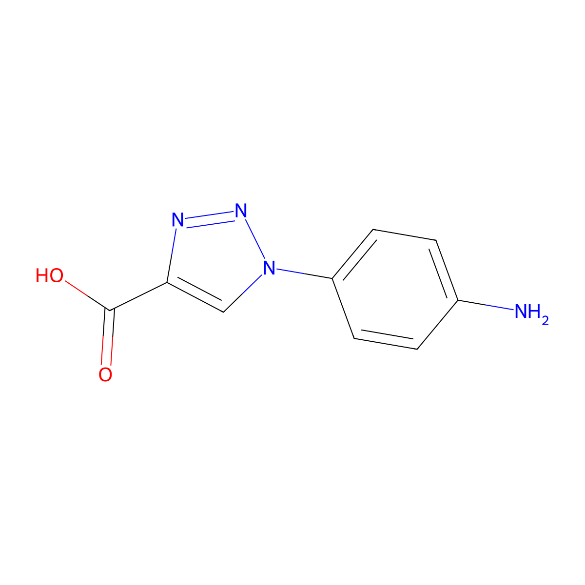 1-(4-aminophenyl)-1H-1,2,3-triazole-4-carboxylic acid molecular structure, CAS 1780300-20-0