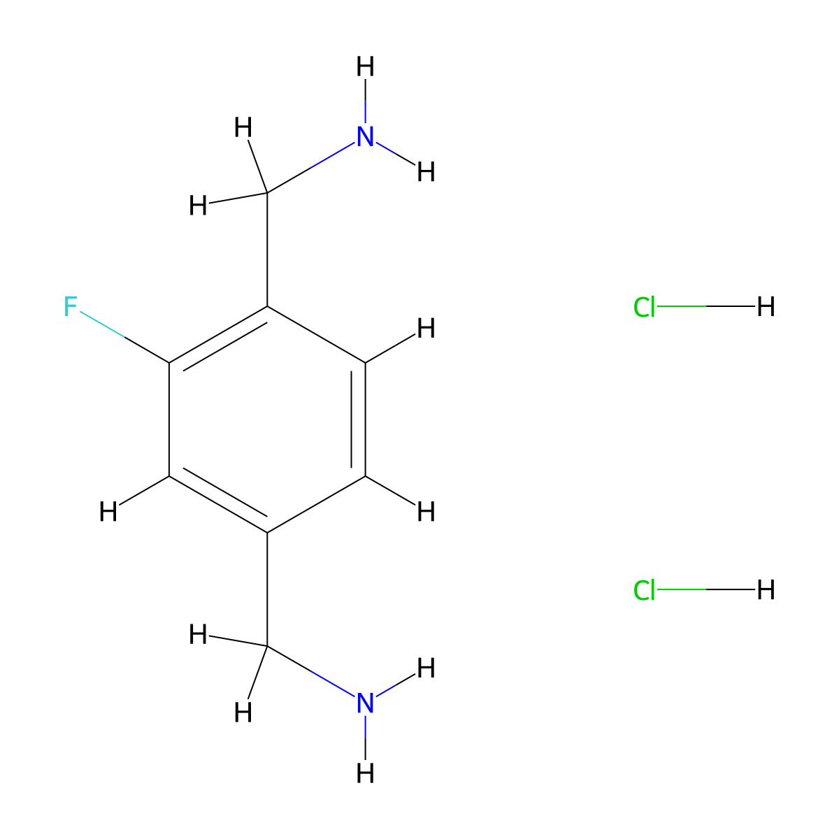 [4-(Aminomethyl)-3-fluorophenyl]methanamine dihydrochloride molecular structure, CAS 1780303-40-3