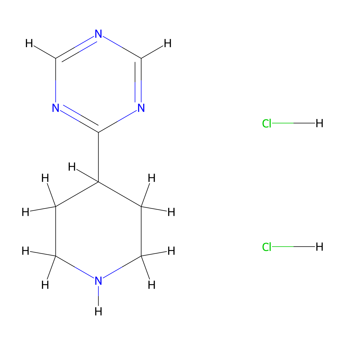 2-(Piperidin-4-yl)-1,3,5-triazine dihydrochloride molecular structure, CAS 1780305-02-3
